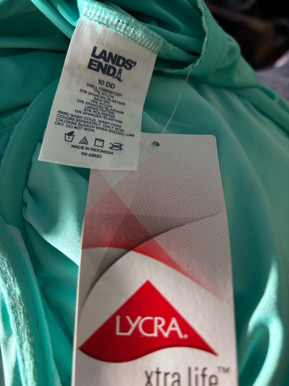 Tankini - NWT Lands’ End Minty Green Swim Tankini Set - Picture 5 of 5